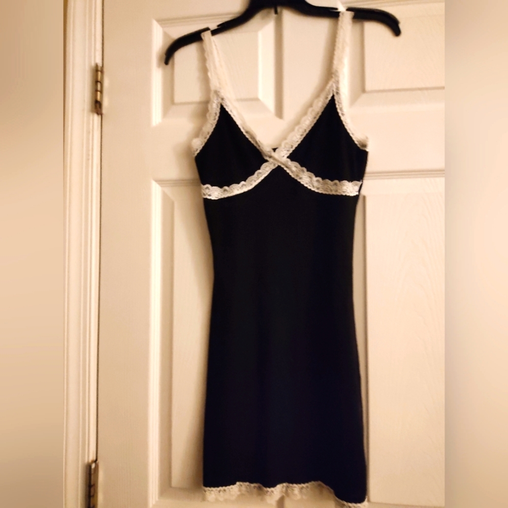 Garage Black with white mini dress TP/XS  cotton/rayon/spandex